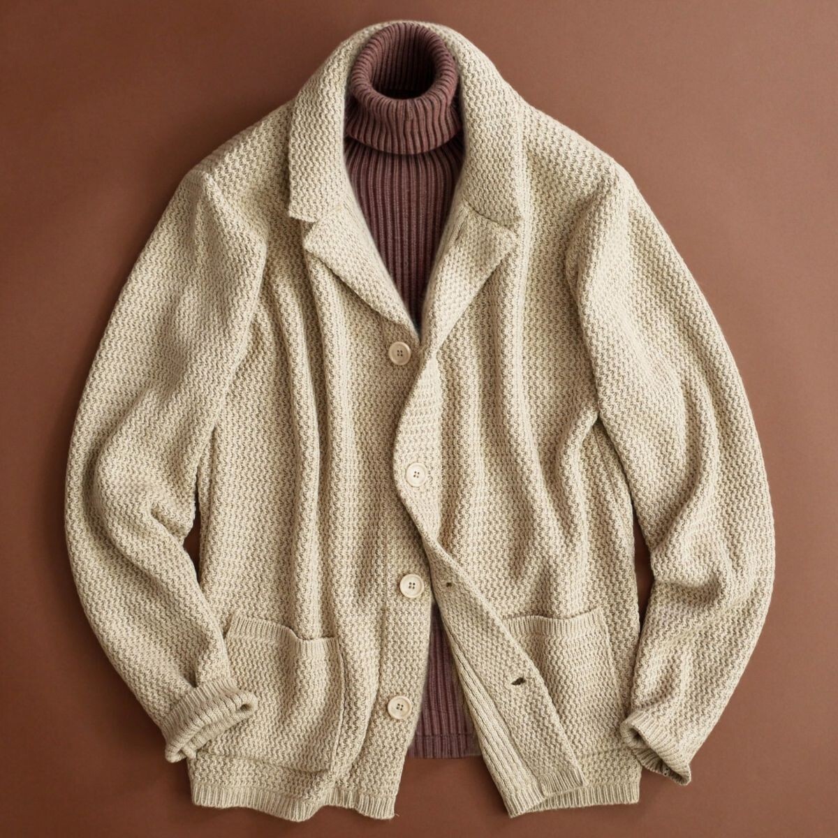 終了日午後6時迄ご入札●dt010●S●M●L●XL●選択可●ミラノの街着ブランド●AD●25-26.秋冬●ウール混紡ニットジャケット●メンズ_画像2