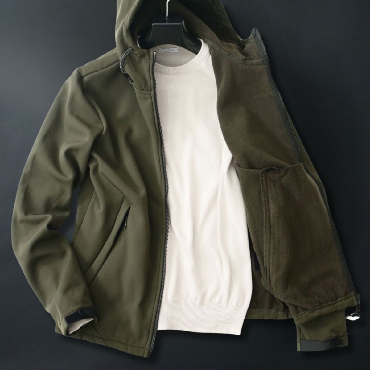 dn275●S●中部イタリアの街着ブランド●「アテンション」●フーデッドブルゾン_画像4