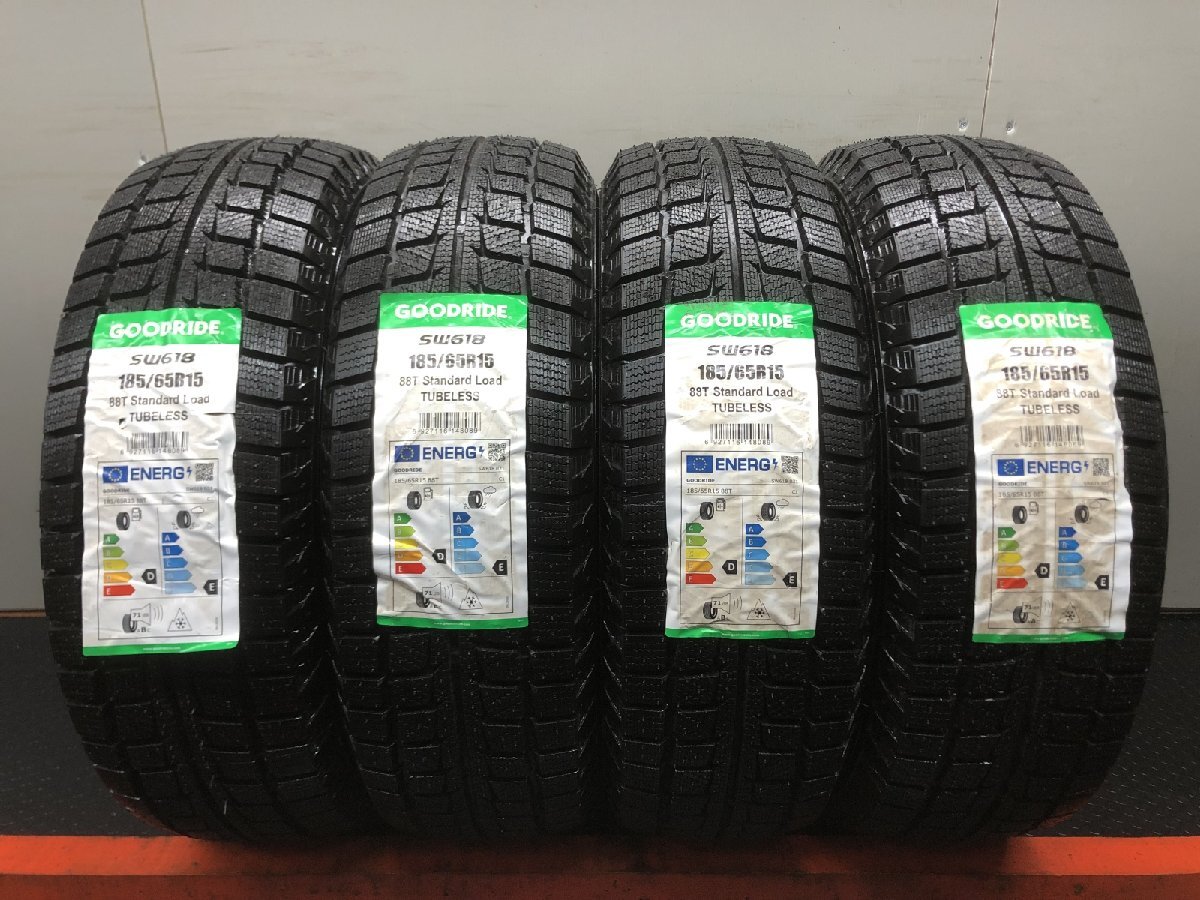【新品】GOODRIDE SW-618 185/65R15 88T 15インチ スタッドレス 2本 22年製 フリード ノート アリオン プレミオ MAZDA2等　(STM048)_画像1