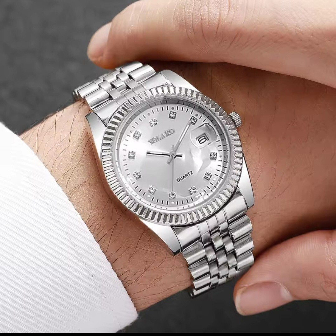 ⑤　即決 送料無料 ■YOLAKO■ メンズ 腕時計　検索 ウォッチ ビジネス フルスチール クォーツ トップブランド ラグジュアリー カジュアル_画像3