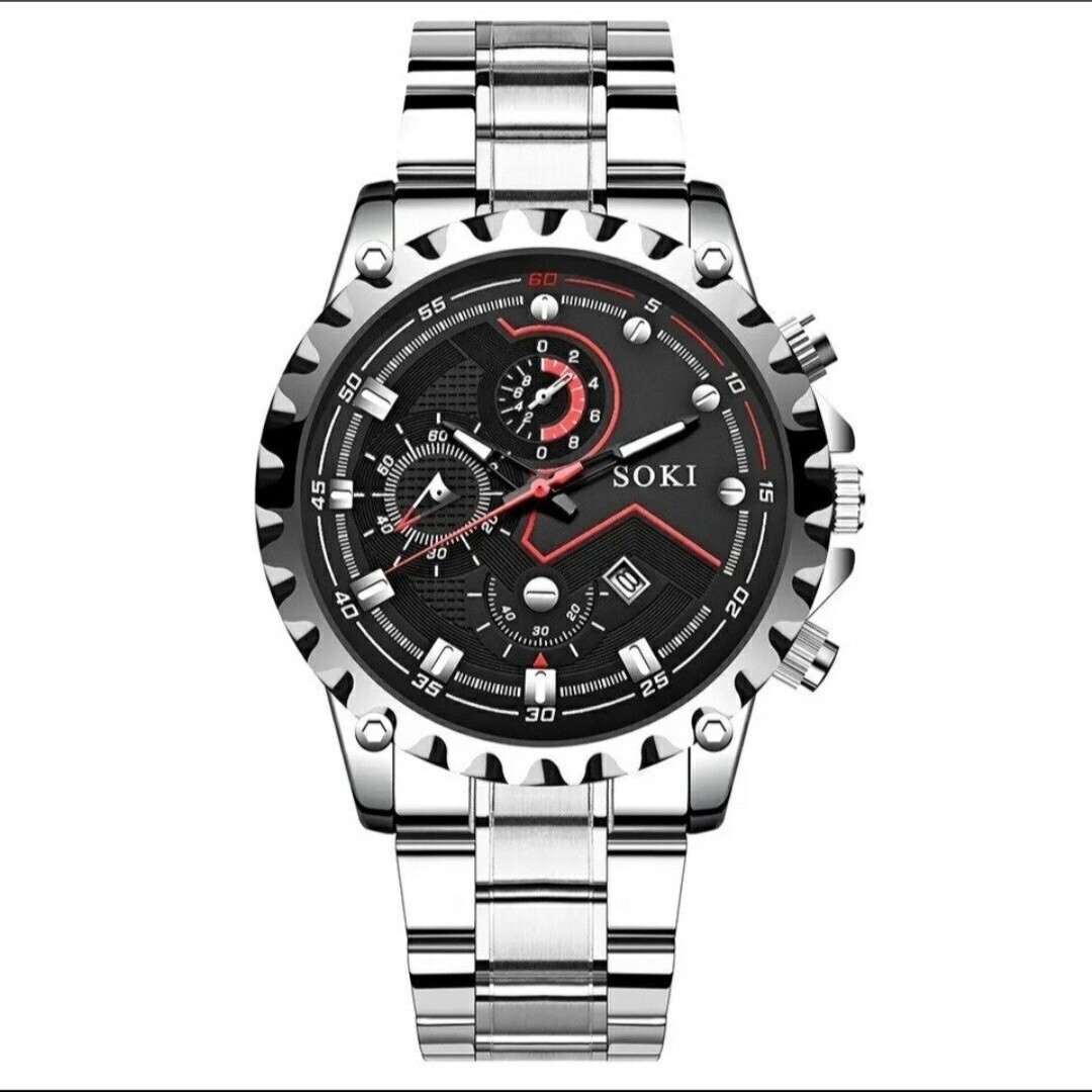 即決 送料無料 ■SOKI■ メンズ 腕時計　検索 ウォッチ ビジネス フルスチール クォーツ トップブランド ラグジュアリー カジュアル_画像3