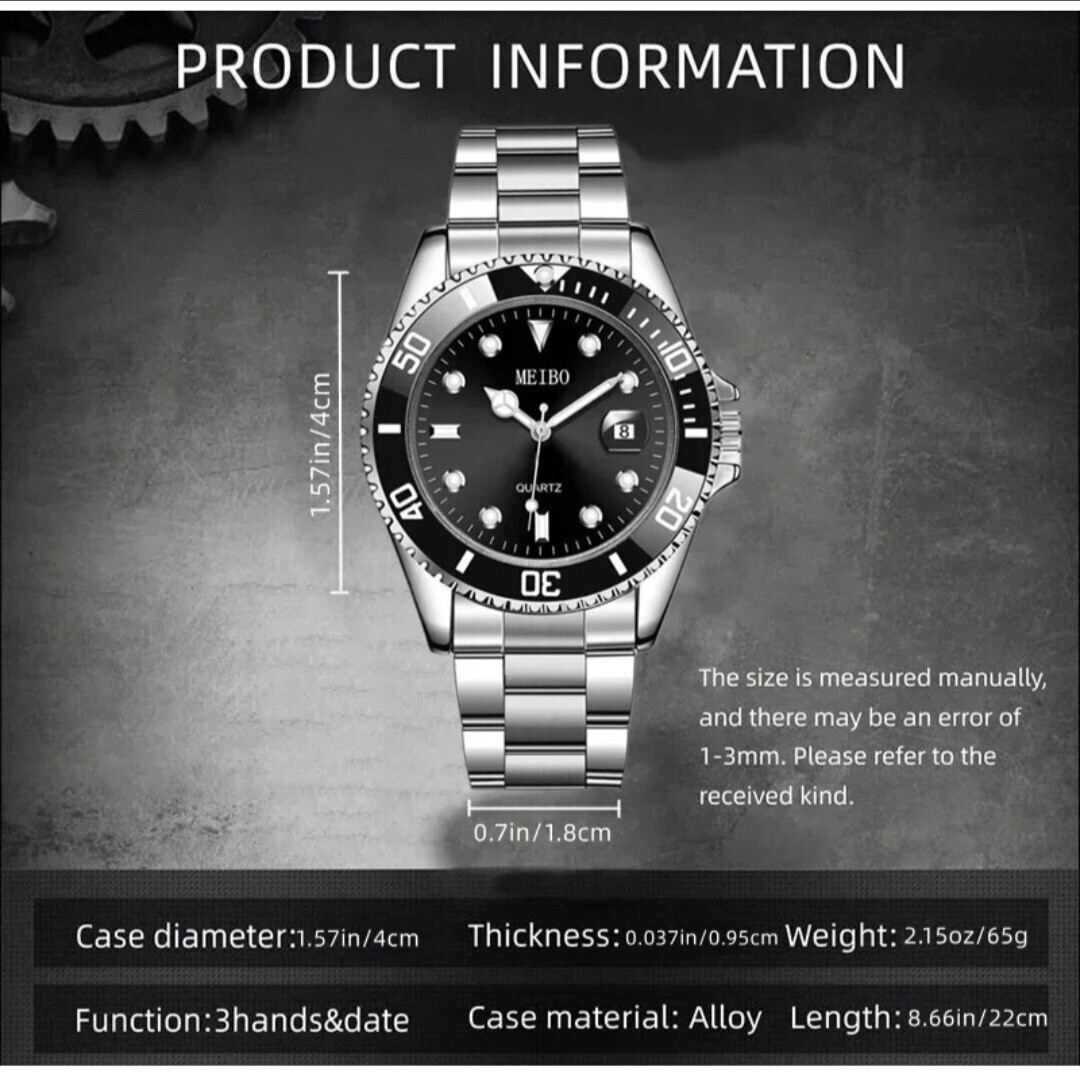 ⑤　即決 送料無料 ■MEIBO■ メンズ 腕時計　検索 ウォッチ ビジネス フルスチール クォーツ トップブランド ラグジュアリー カジュアル_画像4