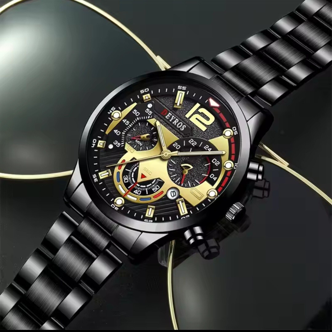 ⑤　即決 送料無料 ■DEYROS ■ メンズ 腕時計　検索 ウォッチ ビジネス フルスチール クォーツ トップブランド ラグジュアリー カジュアル_画像6