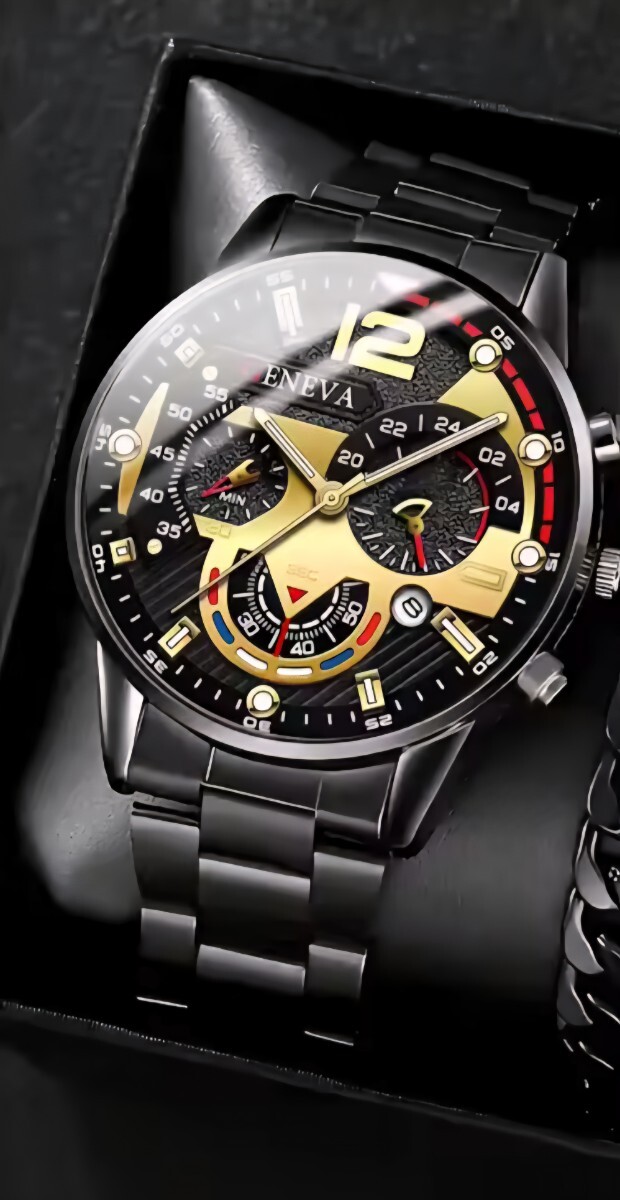 ⑤　即決 送料無料 ■DEYROS ■ メンズ 腕時計　検索 ウォッチ ビジネス フルスチール クォーツ トップブランド ラグジュアリー カジュアル_画像2