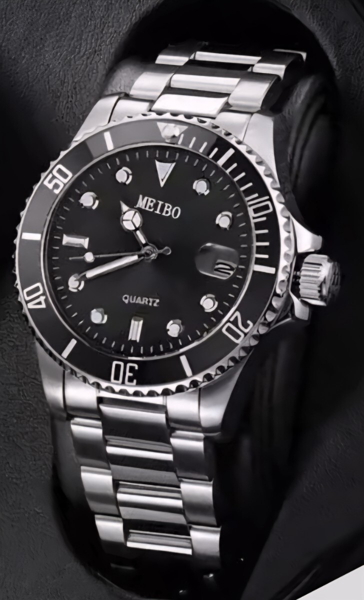 ⑤　即決 送料無料 ■MEIBO■ メンズ 腕時計　検索 ウォッチ ビジネス フルスチール クォーツ トップブランド ラグジュアリー カジュアル_画像3