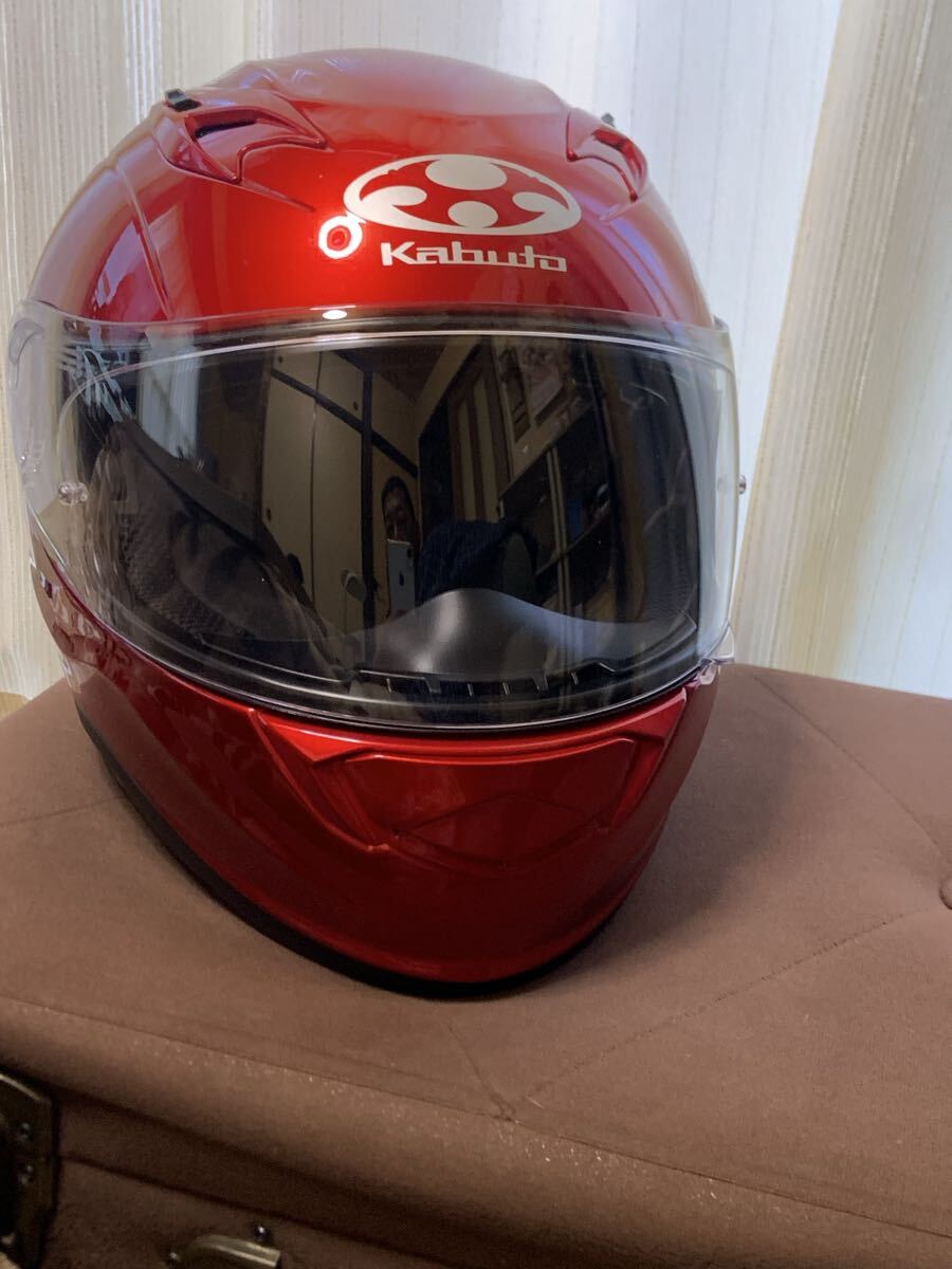 2回使用の美品です。 カムイ3 Sサイズ　55〜56 OGK KABUTO カブト フルフェイスヘルメット レッド _画像1