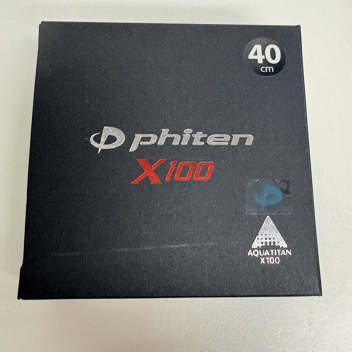 未使用 保管品 ファイテン Phiten RAKUWAネック ×100 チョーカー スクエア 40cm アクアチタン 新品_画像4