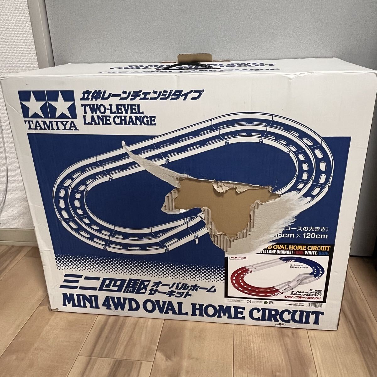 タミヤ ミニ四駆 オーバルホームサーキット 立体レーンチェンジタイプ レッド ブルー ホワイト トリコロール TAMIYA ※直接引取可_画像9