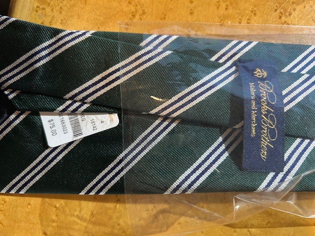 Brooks Brothersブルックスブラザーズのストライプ柄ネクタイ ③　緑　MADE IN USA_画像3