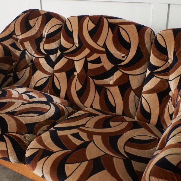 IZ96241N★オールドマルニ ヴィンテージ 2人掛け ソファ ラブソファ 2P ソファ 2シーター 長椅子 木製 maruni 孔雀 国産 ビンテージ 天然木_画像2