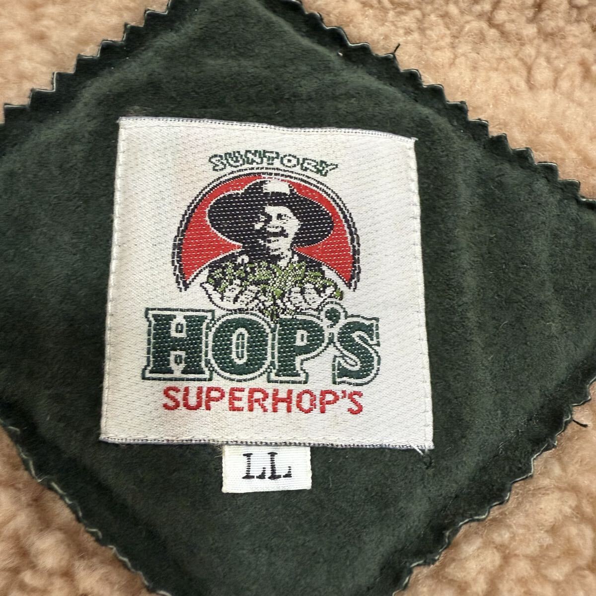 戦慄●希少●XL!!本物 ムートンジャケット 裏地全面ボア 羊革 ラムレザー レザージャケット 希少 グリーン系 カーキ モコモコ サントリー_画像7