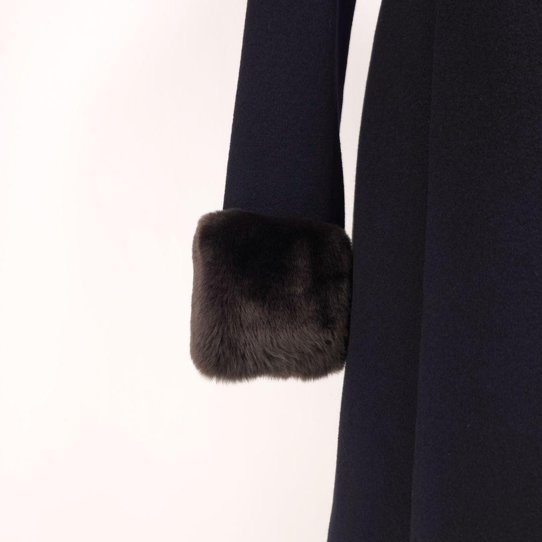 【未使用】フォクシー カシミヤ ヌートリア ファー コート ネイビー 40 毛皮　FOXEY_画像5