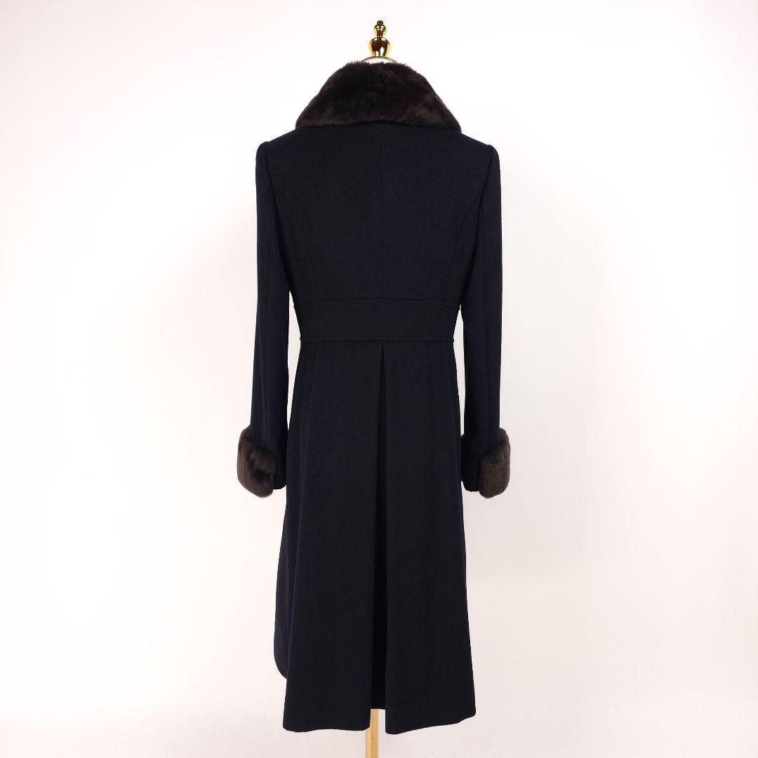 【未使用】フォクシー カシミヤ ヌートリア ファー コート ネイビー 40 毛皮　FOXEY_画像8