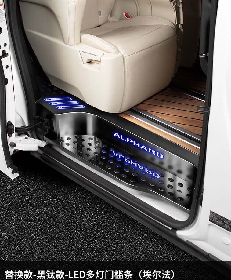 　アルファード ヴェルファイア30系 前後期スカッフプレート ブルーLED 足元照明 すべり止め_画像5