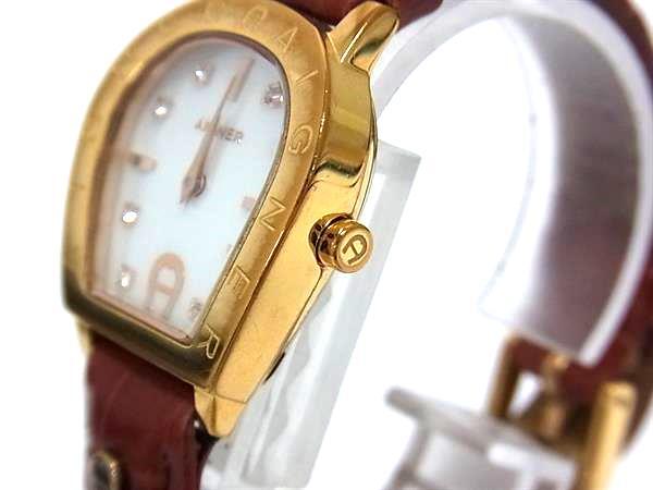 AIGNER I gna-A32200a maru fi-SS кварц 3 атмосферное давление водонепроницаемый ракушка наручные часы часы оттенок коричневого × оттенок золота DK6670