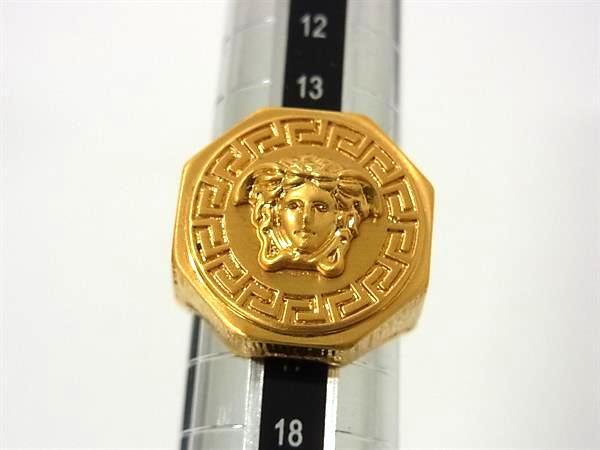 1円 ■美品■ VERSACE ヴェルサーチ メデューサ リング 指輪 アクセサリー 表記サイズ 17 (約16号) メンズ レディース ゴールド系 FV3676_画像3