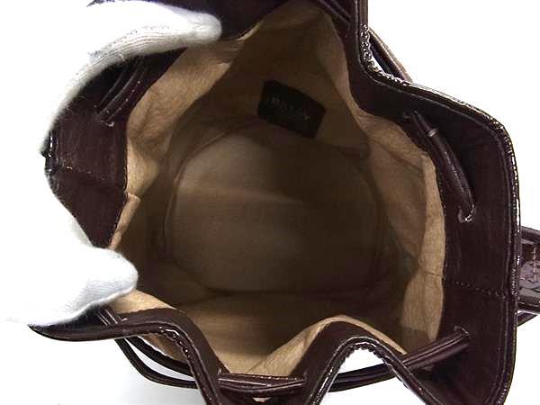 1円 BALLY バリー スエード×レザー 花柄 クロスボディ ショルダーバッグ 斜め掛け レディース ブラウン系 GD0119_画像5