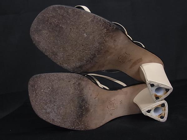 FENDI Fendi Zucca рисунок кожа × парусина каблук сандалии указанный размер 35 ( примерно 22.0cm) обувь обувь крем серия DJ8287