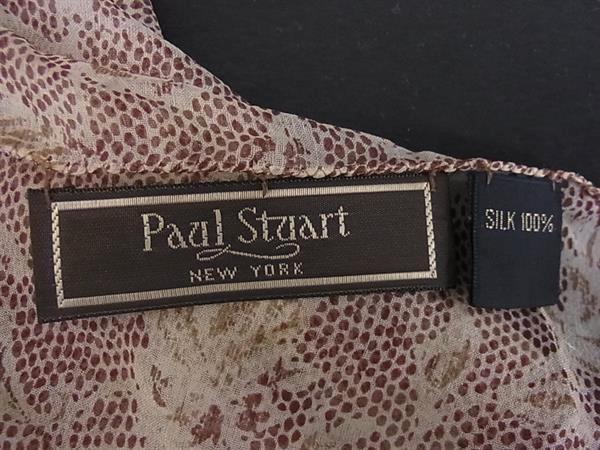 # прекрасный товар # Paul Stuart paul (pole) Stuart шелк 100% общий рисунок шарф палантин шаль женский оттенок коричневого DJ8502