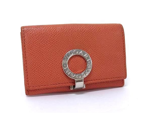 1 иен # прекрасный товар # BVLGARI BVLGARY BVLGARY кожа ячейка для монет монета perth кошелек для мелочи . женский мужской orange оттенок коричневого FQ3021