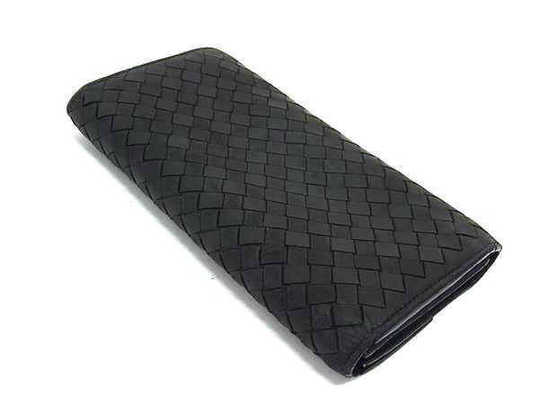 1 иен BOTTEGA VENETA Bottega Veneta сетка кожа складывающийся пополам длинный кошелек бумажник мужской женский оттенок черного FT2873