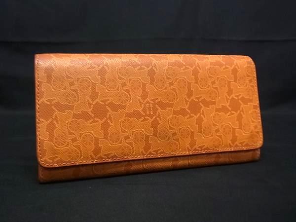 1円 ■美品■ CELINE セリーヌ サルキー レザー 二つ折り 長財布 ウォレット 札入れ 小銭入れ レディース オレンジ系 FT3260_画像1