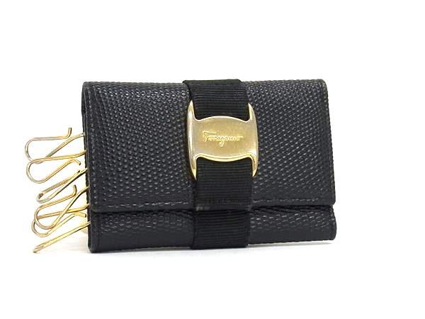 Salvatore Ferragamo Ferragamo vala Lizard type вдавлено . кожа 6 полосный чехол для ключей ключ inserting женский оттенок черного DK4634 Salvatore Ferragamo Ferragamo vala Lizard type вдавлено . кожа 6 полосный чехол для ключей ключ inserting женский оттенок черного DK4634