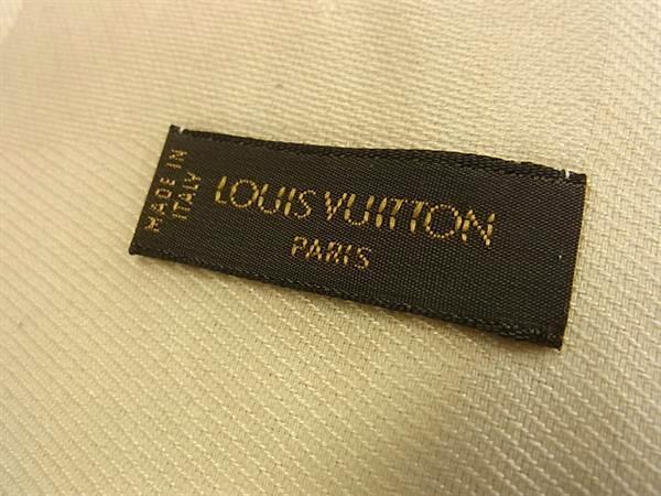 1 иен LOUIS VUITTON Louis Vuitton монограмма шелк × шерсть бахрома большой размер шарф палантин шаль средства защиты от холода слоновая кость серия FU5648