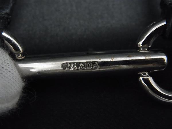 1 иен PRADA Prada кожа браслет аксессуары женский мужской оттенок черного × оттенок серебра FS7018