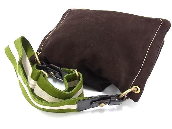 1円 ■美品■ BALLY バリー スエード×レザー クロスボディ ショルダーバッグ 斜め掛けかばん レディース ブラウン系 BN6158_画像3
