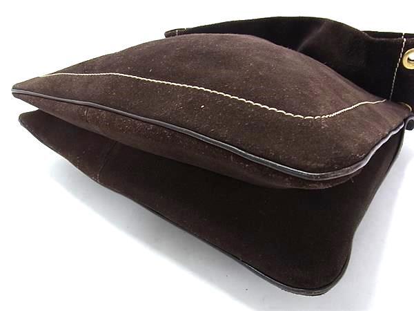 1円 ■美品■ BALLY バリー スエード×レザー クロスボディ ショルダーバッグ 斜め掛けかばん レディース ブラウン系 BN6158_画像4