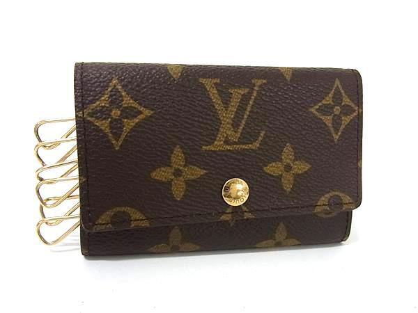 1 иен # как новый # LOUIS VUITTON Louis Vuitton M62630 монограмма myurutikre6 6 полосный чехол для ключей ключ inserting оттенок коричневого FQ2951