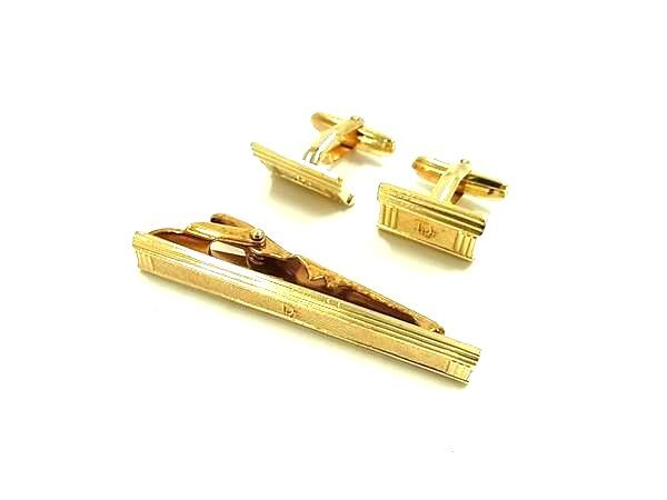 # прекрасный товар # ChristianDior Dior Vintage галстук булавка запонки кнопка кафф links 2 позиций комплект оттенок золота DK7180