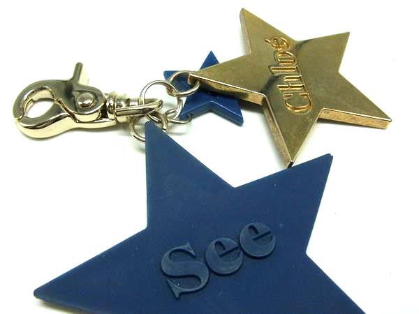 SeeByChloe シーバイクロエ 星 スター キーホルダー バッグチャーム レディース ゴールド系×ブルー系 DK5956_画像3