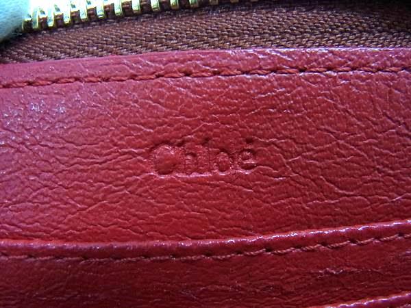 Chloe クロエ エデン レザー タッセル ラウンドファスナー 長財布 ウォレット 札入れ 小銭入れ レディース レッド系 DJ8868_画像5