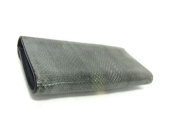 ■極上■本物■ Chloe クロエ ジョージア パイソン 二つ折り 長財布 ウォレット 札入れ 小銭入れ カード入れ グリーン系 DJ3883_画像2