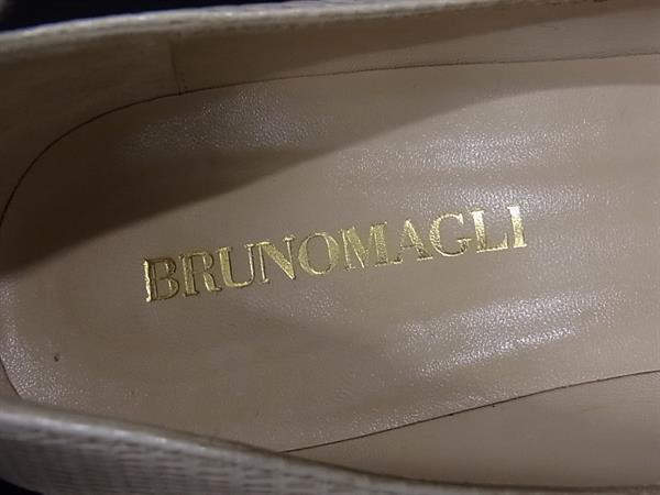 # прекрасный товар # BRUNOMAGLI Bruno Magli Lizard type вдавлено . кожа туфли-лодочки указанный размер 35 1/2 ( примерно 22.5cm) обувь обувь слоновая кость серия DJ2040