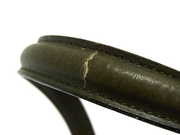 1円 CELINE セリーヌ レザー ハンドバッグ トートバッグ レディース カーキ系 BN6187_画像8