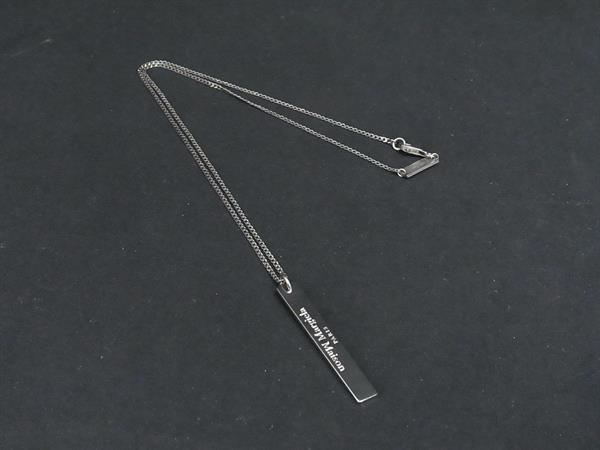 1円 ■美品■ Maison Margiela メゾン マルジェラ SV925 プレート ネックレス ペンダント アクセサリー レディース シルバー系 FU7678_画像1