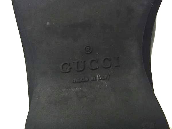 1円 ■美品■ GUCCI グッチ シェリーライン サイドゴア レザー ブーツ 靴 サイズ 37 (約24.0cm) シューズ レディース ブラック系 FH8142_画像6