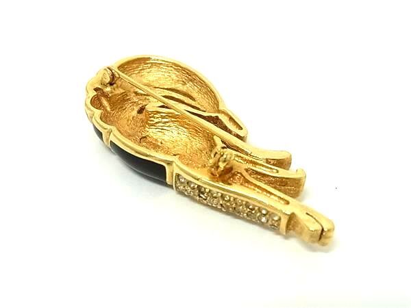 1 иен # прекрасный товар # ChristianDior Christian Dior стразы значок брошь аксессуары оттенок черного × оттенок золота FR6902