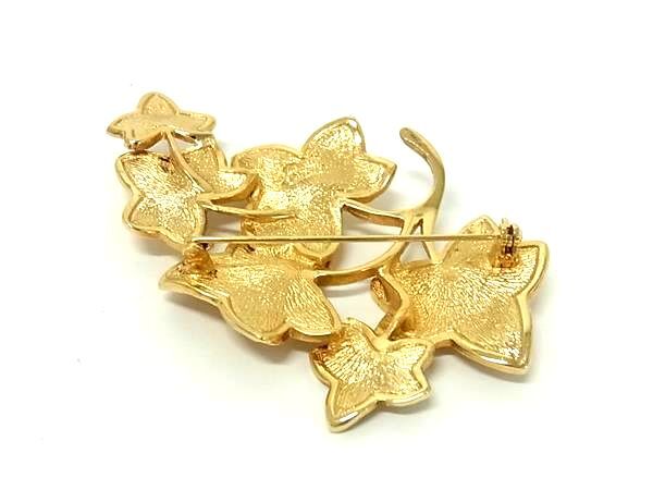 1 иен # прекрасный товар # ChristianDior Christian Dior лист leaf значок булавка брошь аксессуары женский оттенок золота FU7656