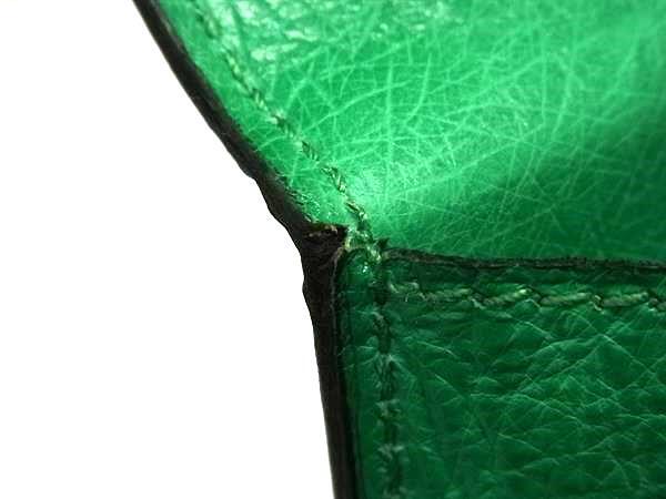 1円 ■極上■本物■美品■ MORABITO モラビト スカラ オーストリッチ ターンロック ワンハンドル ハンドバッグ グリーン系 FQ2051_画像8