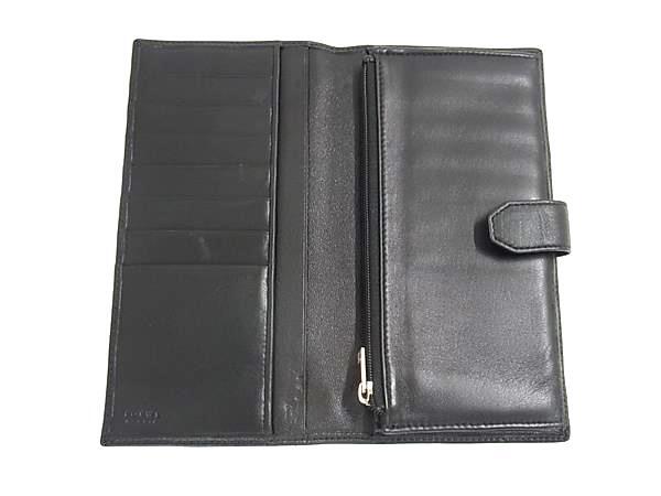 1円 ■新品同様■ LOEWE ロエベ アナグラム ナッパレザー 二つ折り 長財布 ウォレット 札入れ メンズ レディース ブラック系 FT3482_画像3