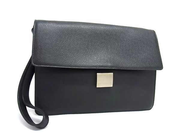 1円 LOUIS VUITTON ルイヴィトン M30782 タイガ セレンガ クラッチバッグ セカンドバッグ ポーチ メンズ ブラック系 FP9516_画像1