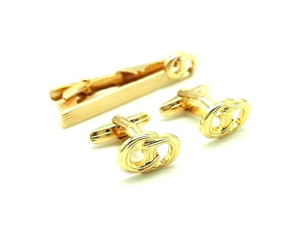 # прекрасный товар # ChristianDior Christian Dior CD Logo запонки кнопка галстук булавка аксессуары 2 позиций комплект оттенок золота DJ4539