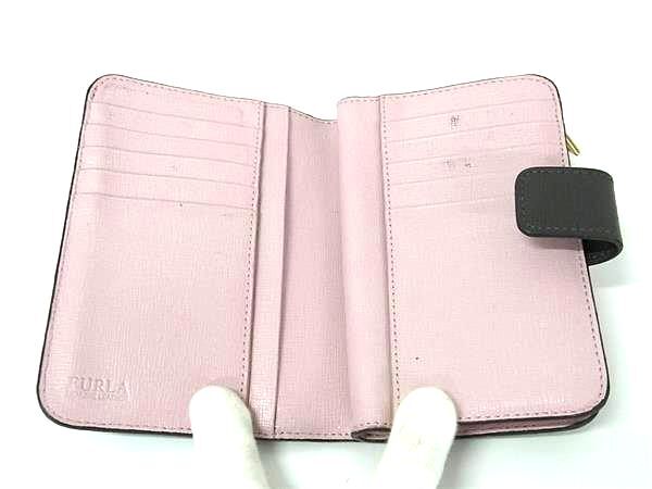 FURLA フルラ レザー 二つ折り 財布 ウォレット 札入れ 小銭入れ カード入れ レディース グレー系×ピンク系 DH9496_画像3