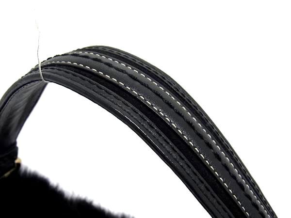 1円 ■美品■ COACH コーチ ナイロン×ファー ワンハンドル ハンドバッグ ショルダーバッグ 肩掛けかばん レディース ブラック系 FU7249_画像2