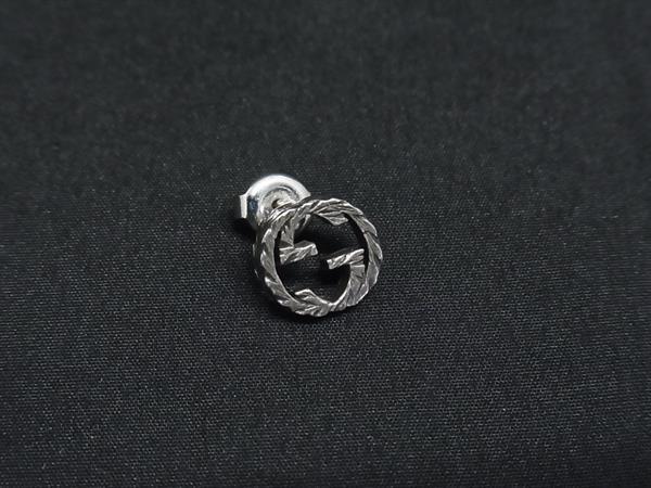 1円 GUCCI グッチ インターロッキングG アラベスク SV925 片耳のみ ピアス アクセサリー メンズ レディース シルバー系 FU7590_画像1