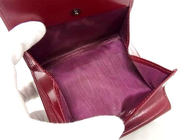 MOSCHINO モスキーノ パテントレザー ハート 二つ折り 財布 ウォレット 札入れ 小銭入れ レディース ボルドー系 DL0750_画像5